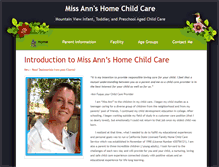 Tablet Screenshot of missannshomechildcare.com